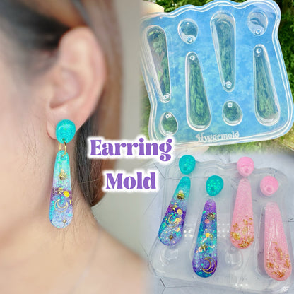 Predomed Long Teardrop Dangly Earring Mold Exclamation Marks