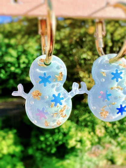 Small Predomed Snowman Dangly Earring Mold for Hoops and Hooks