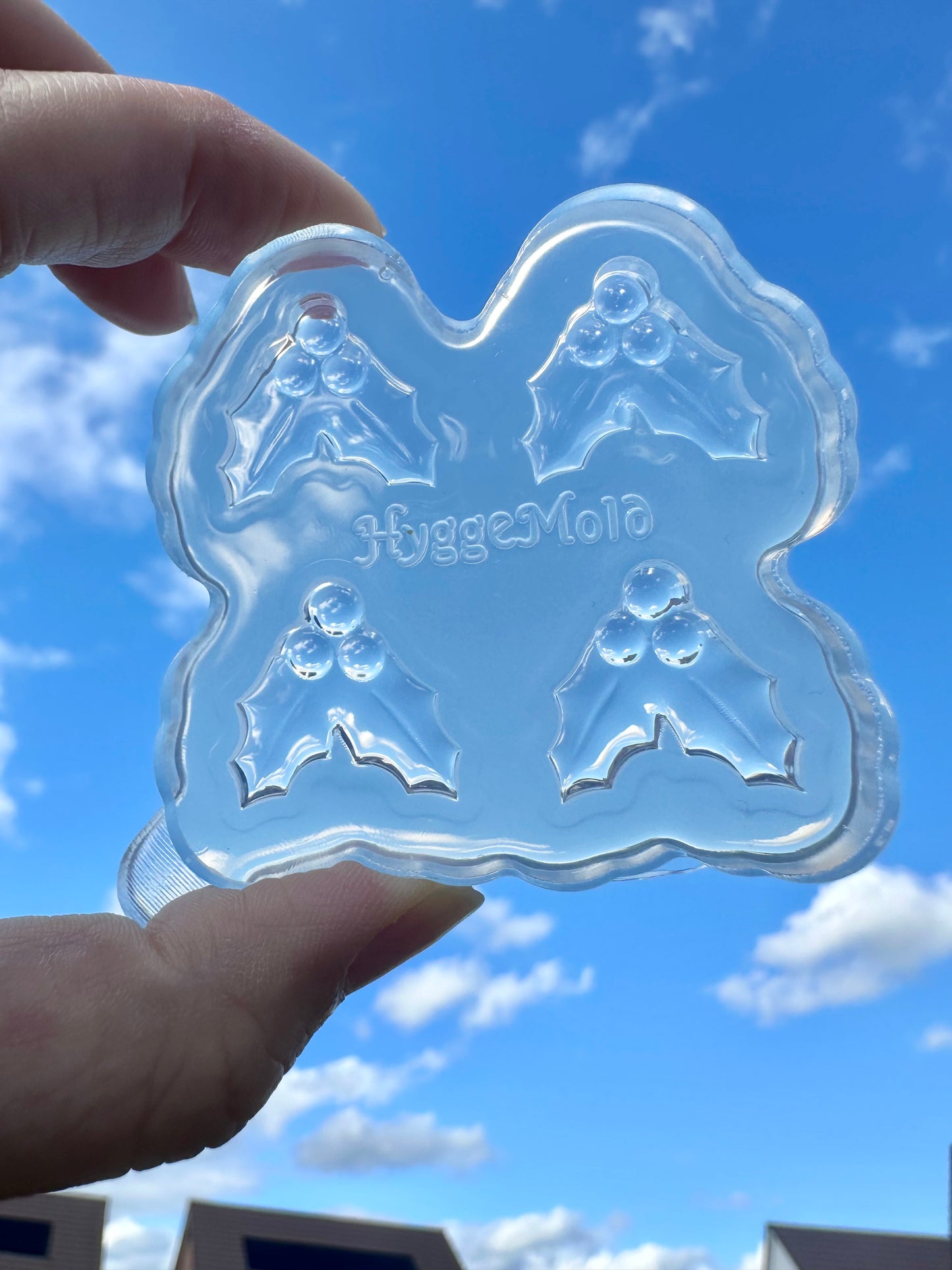 2025 Small Christmas Holly Stud Earring Mold