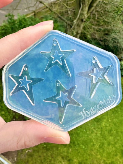 Large/Small Wonky Star Open Star Silicone Mold for Resin Earrings Celestial