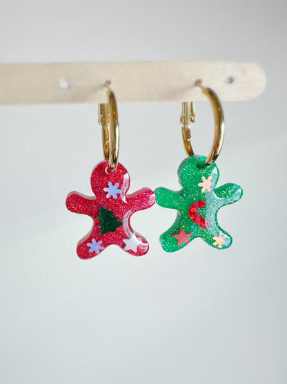 Small Predomed Gingerbread Man Dangly Charm Earring Mold