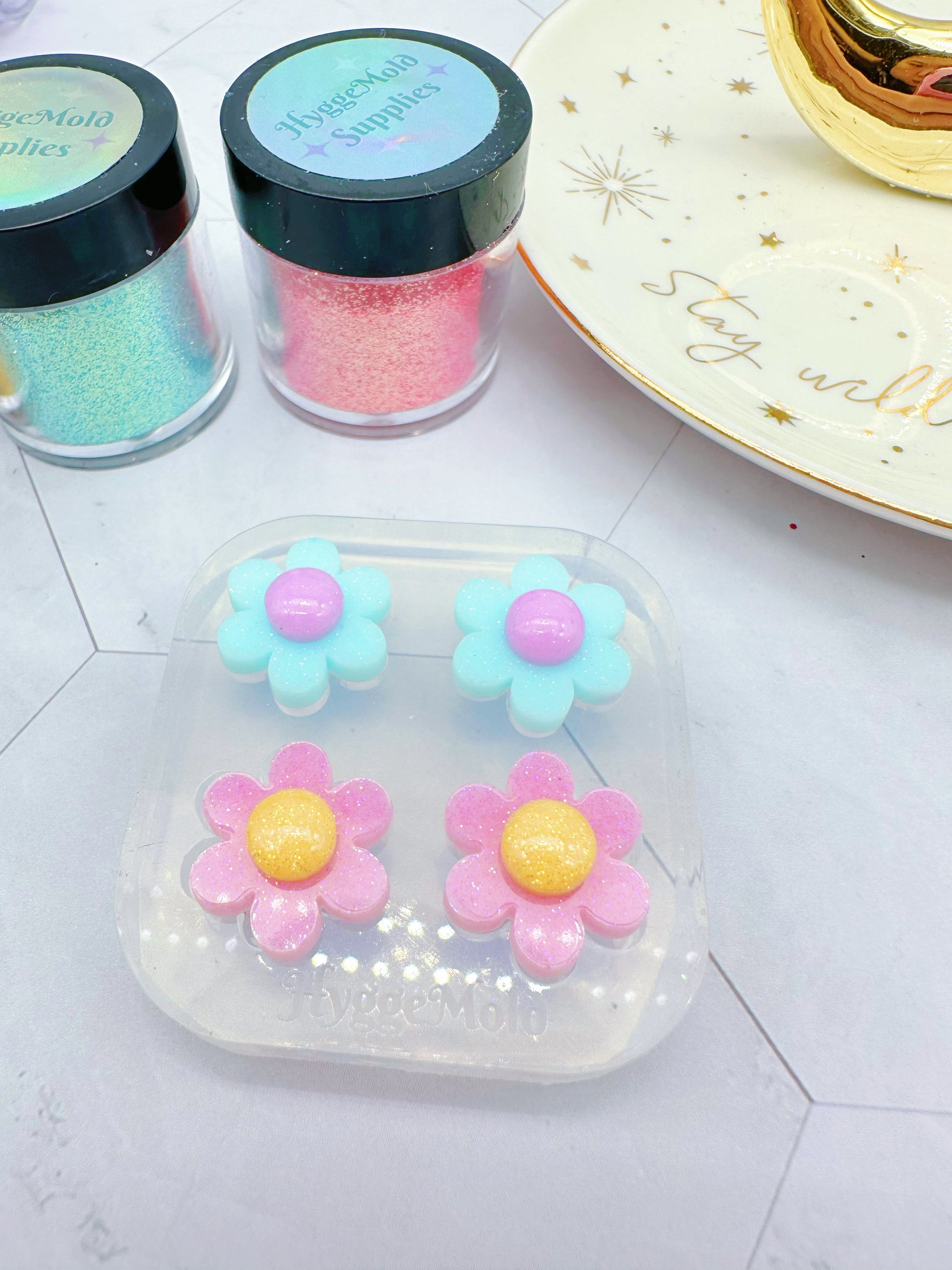 Flower Earring Mold Clear Silicone Mold for Resin Earrings