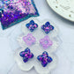 Flower Resin Earring Mold Dangles Linear Design Clear Silicone Mold