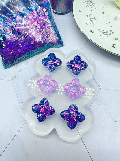 Flower Resin Earring Mold Dangles Linear Design Clear Silicone Mold