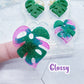 Glossy Texture Monstera Leaf Resin Earring Mold Clear Silicone Mold for resin