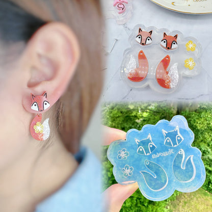 Fox Stud and Dangly Charm Earring Mold