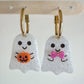 Cute Happy Baby Ghosts with Accessories Dangly Charm Earring Mold flower pumpkin ribbon bow