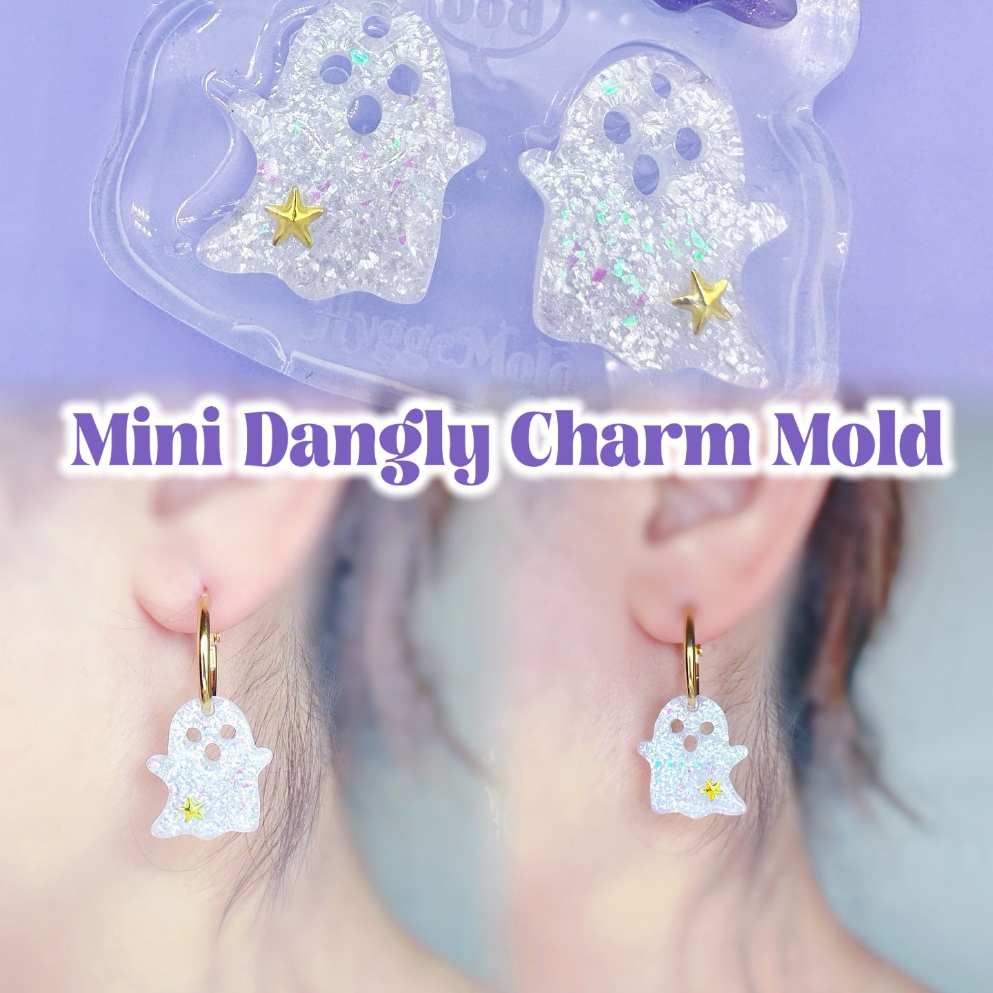 Predomed Ghost Dangly Charm Earring Mold for hoops and hooks