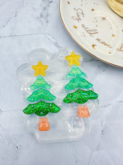 Predomed 4-level Christmas Tree Dangle Earring Mold