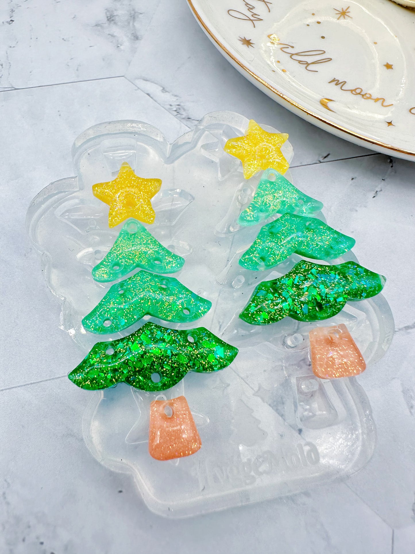 Predomed 4-level Christmas Tree Dangle Earring Mold