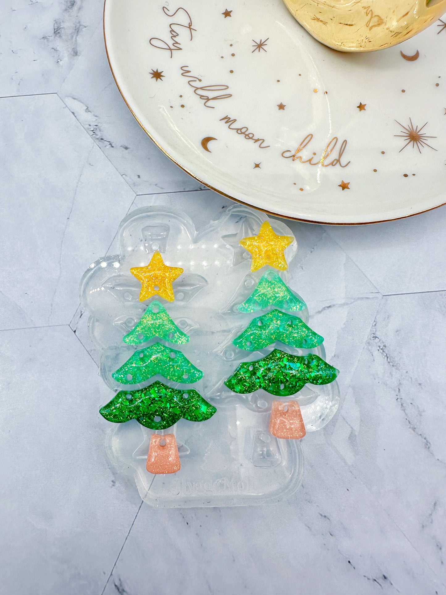 Predomed 4-level Christmas Tree Dangle Earring Mold