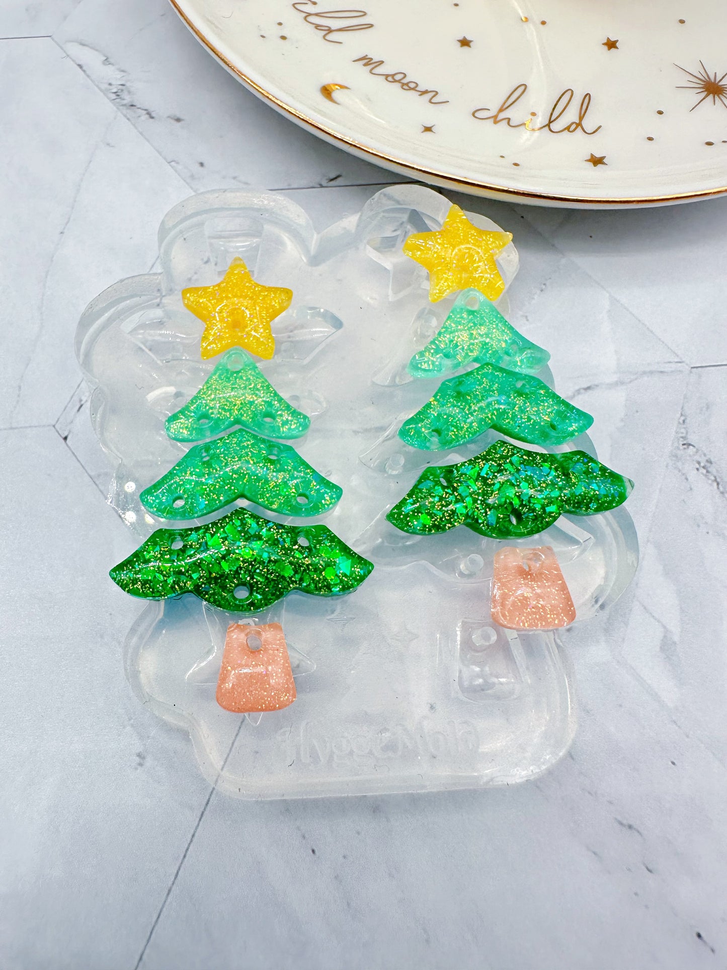 Predomed 4-level Christmas Tree Dangle Earring Mold