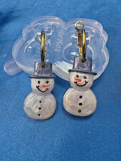 Small Predomed Snowman Dangle Earring Mold