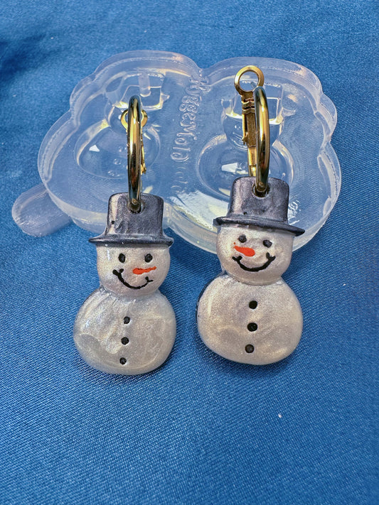 Small Predomed Snowman Dangle Earring Mold