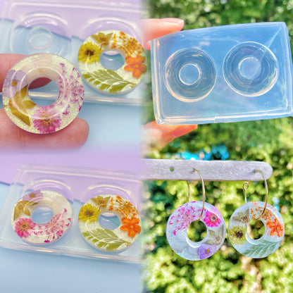 3 cm predomed donut loop hoop earring mold dangle and studs