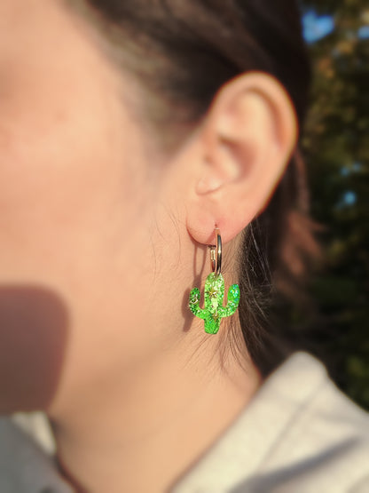 Predomed Cactus Dangle Charm Earring Mold for Hoops and Hooks