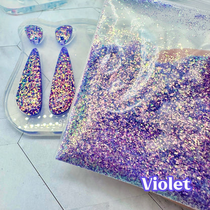 10g Bag Rainbow Tint Mylar Flake Glitter Mix