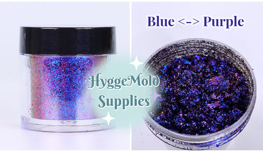 Chameleon Mica Flakes Pigment in a Tub (Blue and Purple)