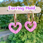 1.8cm Teeny Pre Domed Open Heart Dangle Earring Mold