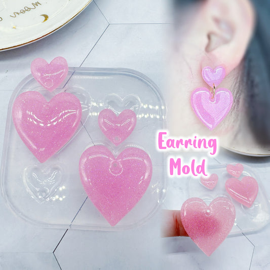 Predomed Double Heart Dangle Earring Mold