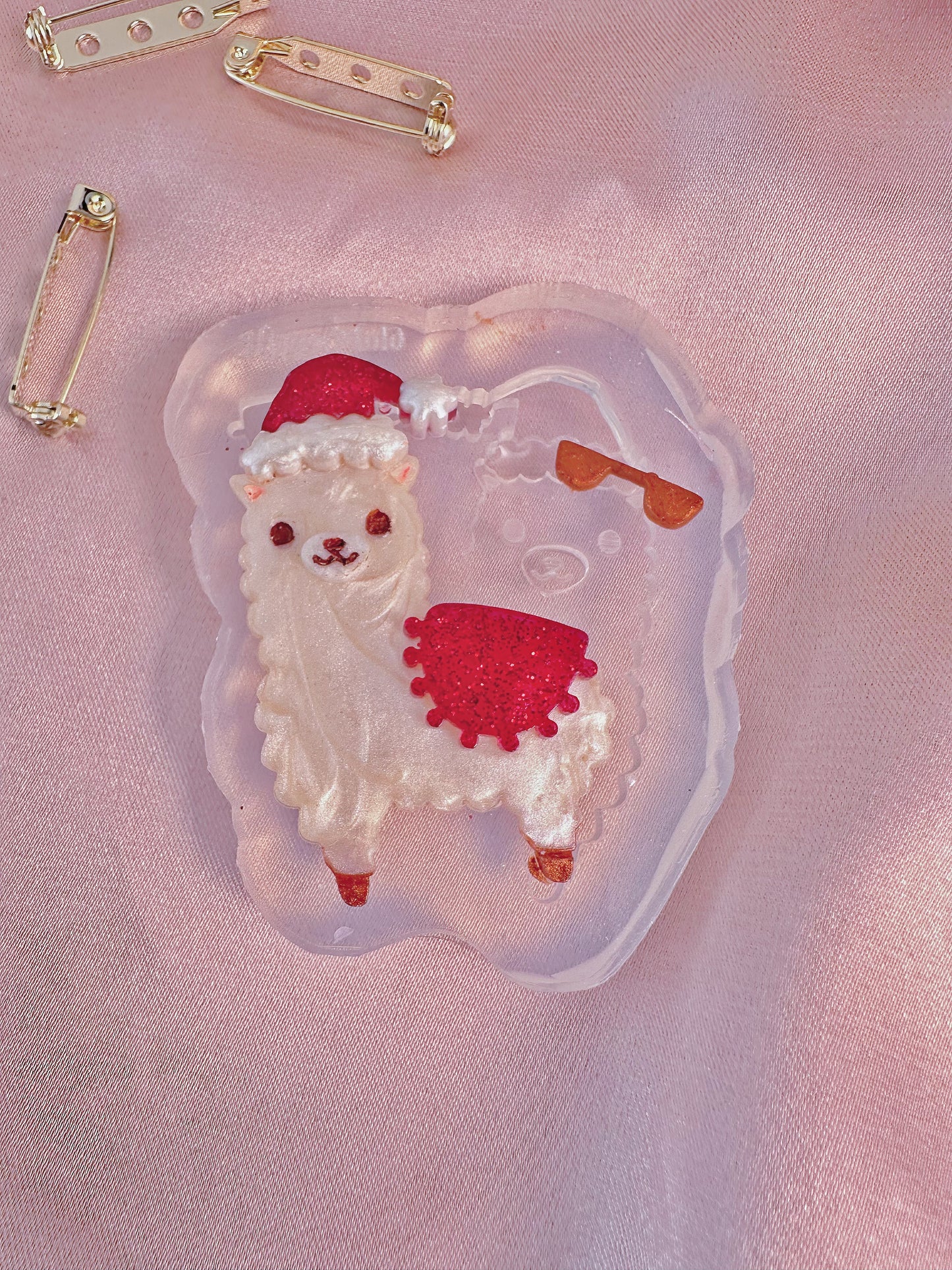 Christmas Alpaca Llama Brooch Mold Set