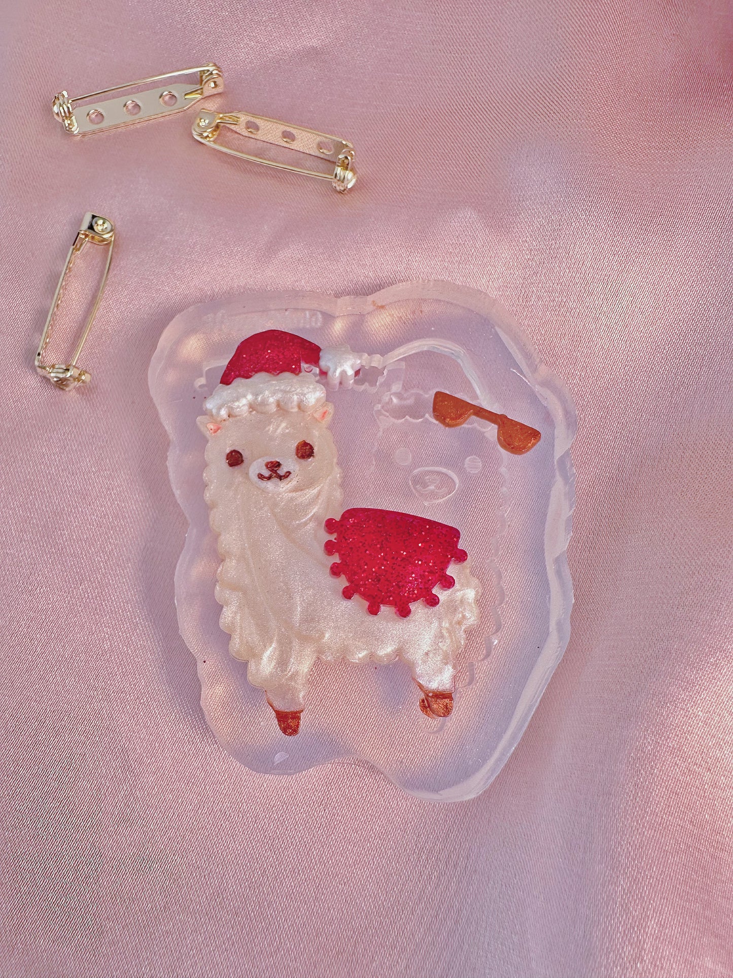 Christmas Alpaca Llama Brooch Mold Set