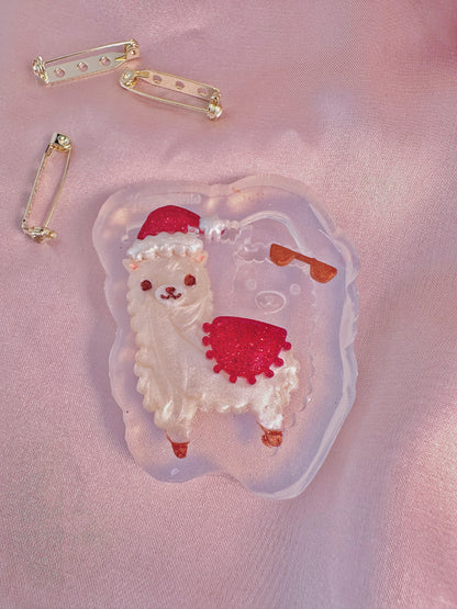 Christmas Alpaca Llama Brooch Mold Set