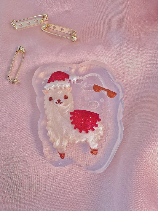 Christmas Alpaca Llama Brooch Mold Set