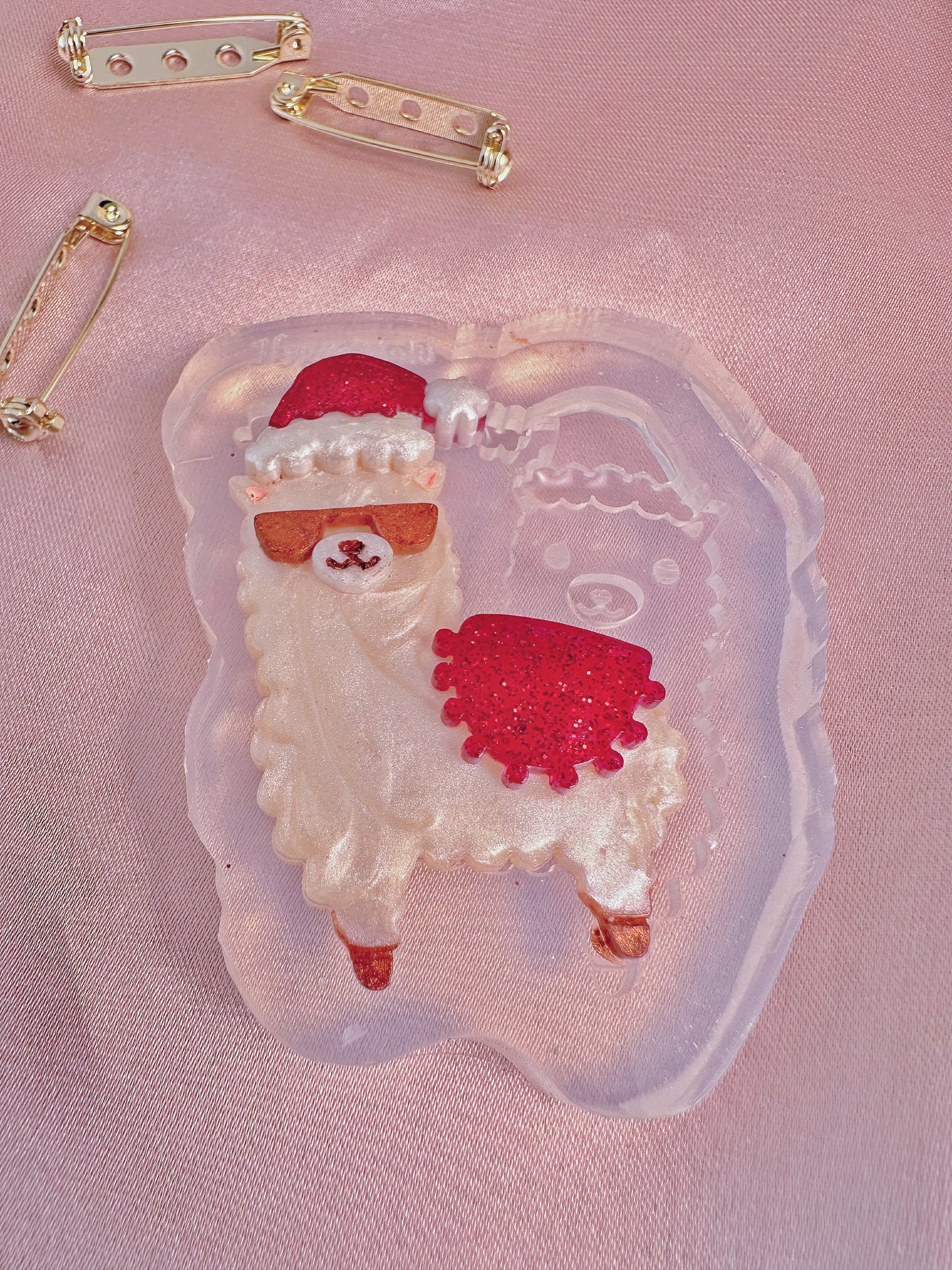 Christmas Alpaca Llama Brooch Mold Set