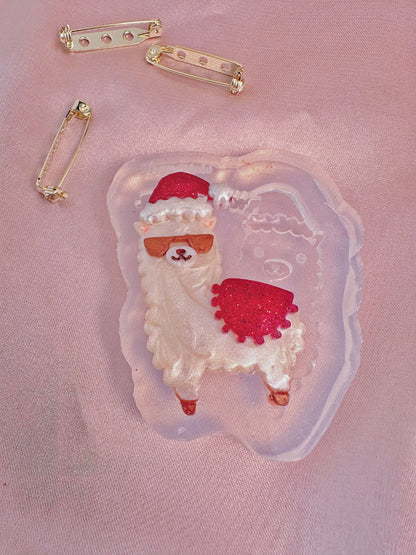 Christmas Alpaca Llama Brooch Mold Set