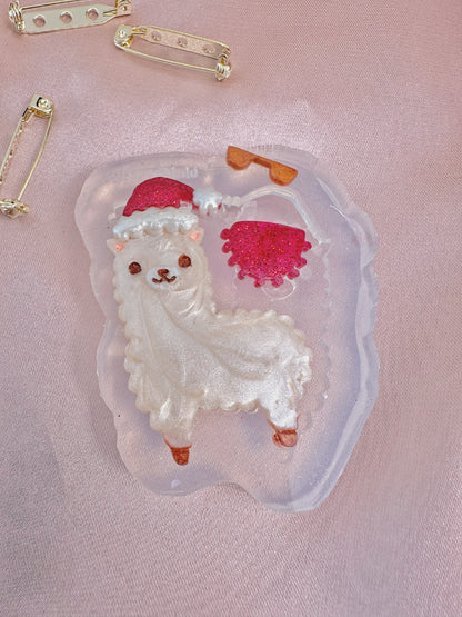 Christmas Alpaca Llama Brooch Mold Set