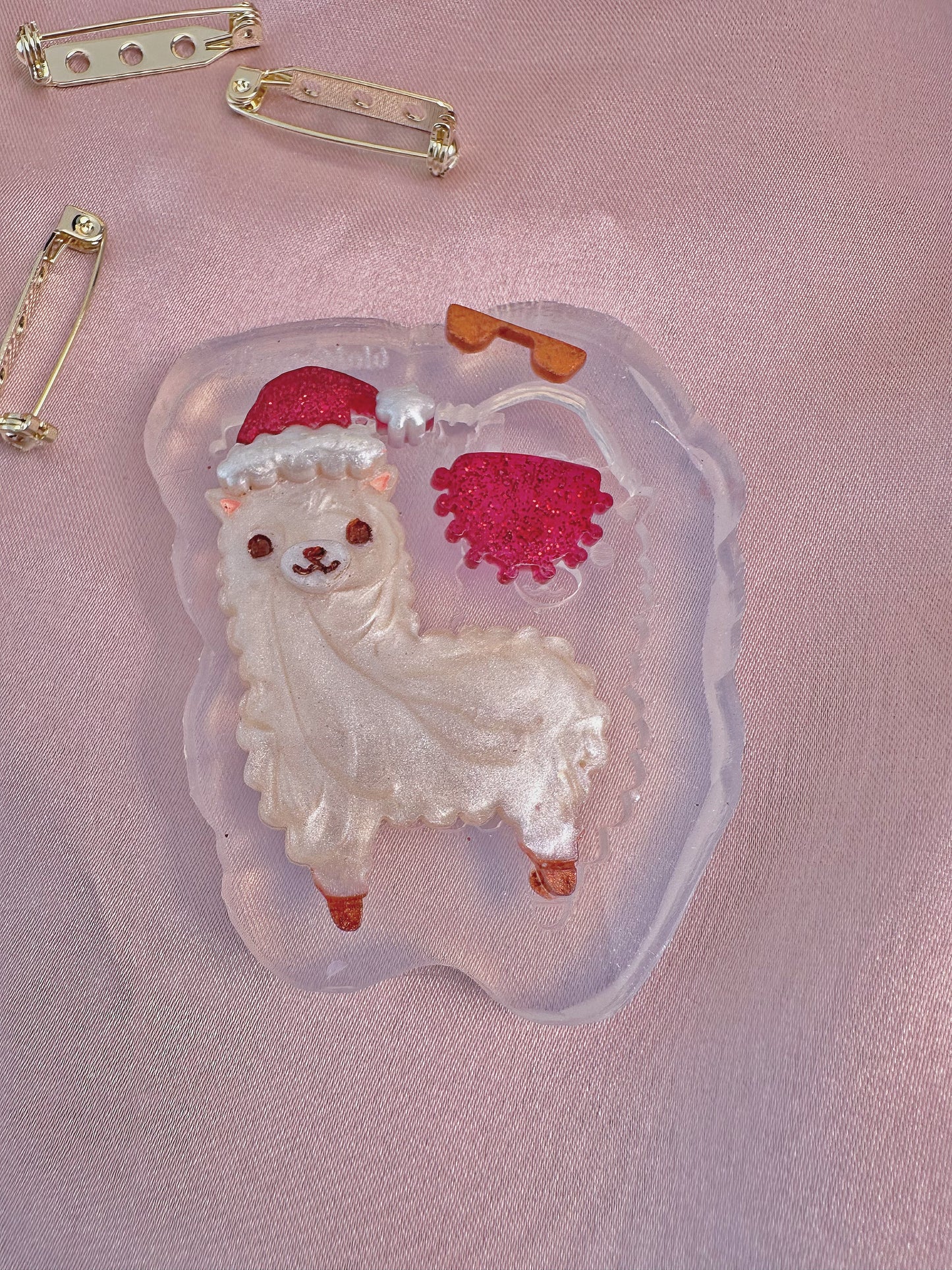 Christmas Alpaca Llama Brooch Mold Set