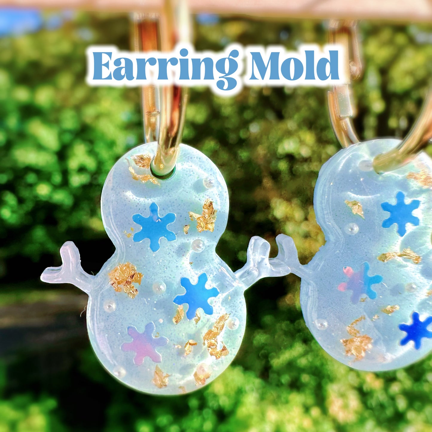 Small Predomed Snowman Dangly Earring Mold for Hoops and Hooks