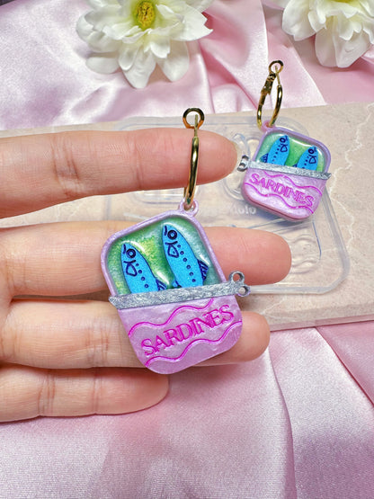 Sardines in a Can Dangle Earring Mold for Hoop Charms