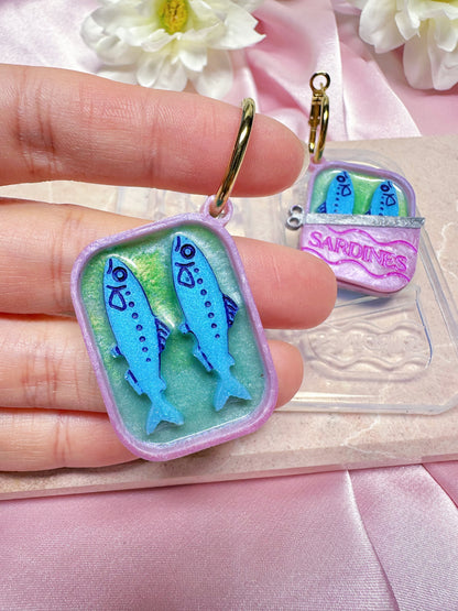 Sardines in a Can Dangle Earring Mold for Hoop Charms