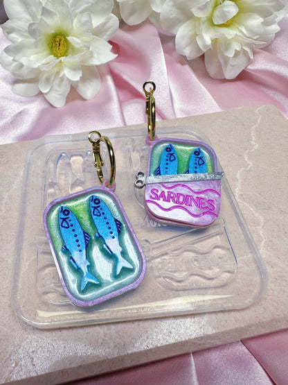 Sardines in a Can Dangle Earring Mold for Hoop Charms