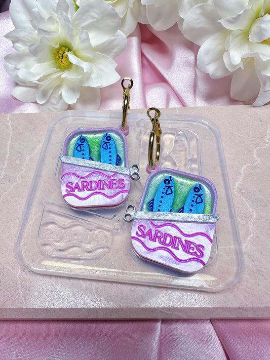 Sardines in a Can Dangle Earring Mold for Hoop Charms