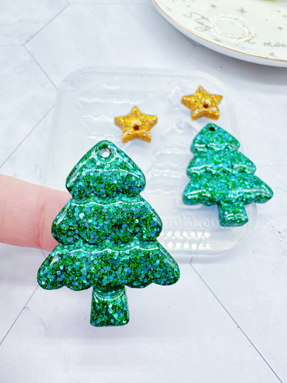 Cute Plump Christmas Tree Dangle Earring Mold