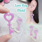 Love key Dangle Earring Keychain Keyring Mold