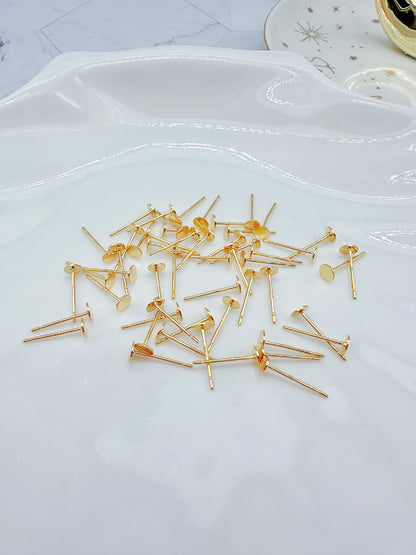 High Quality Gold-plated Earring Posts and Silicone Backs