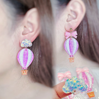 Pre domed Hot Air Balloon Dangle Earring Mold