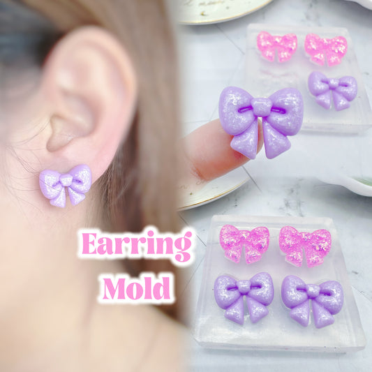 Small Ribbon Bow Stud Earring Mold