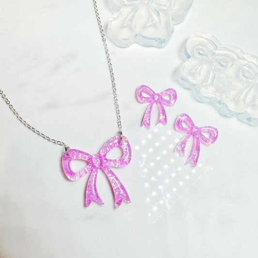 Predomed Ribbon Bow Necklace Mold Stud Mold Bundle