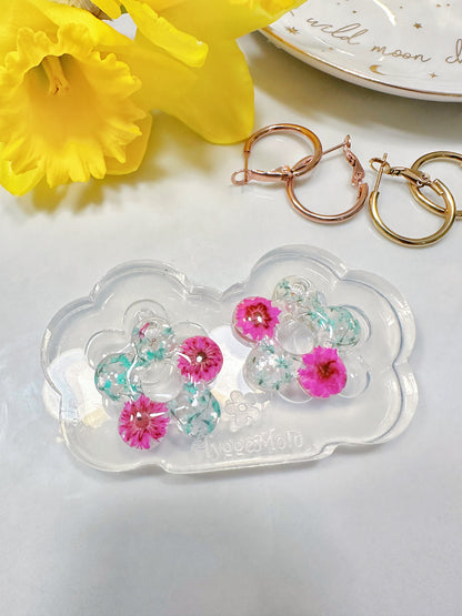 2.5 cm Predomed Mary Quant Flower Dangly Charm Hoop Earring Mold