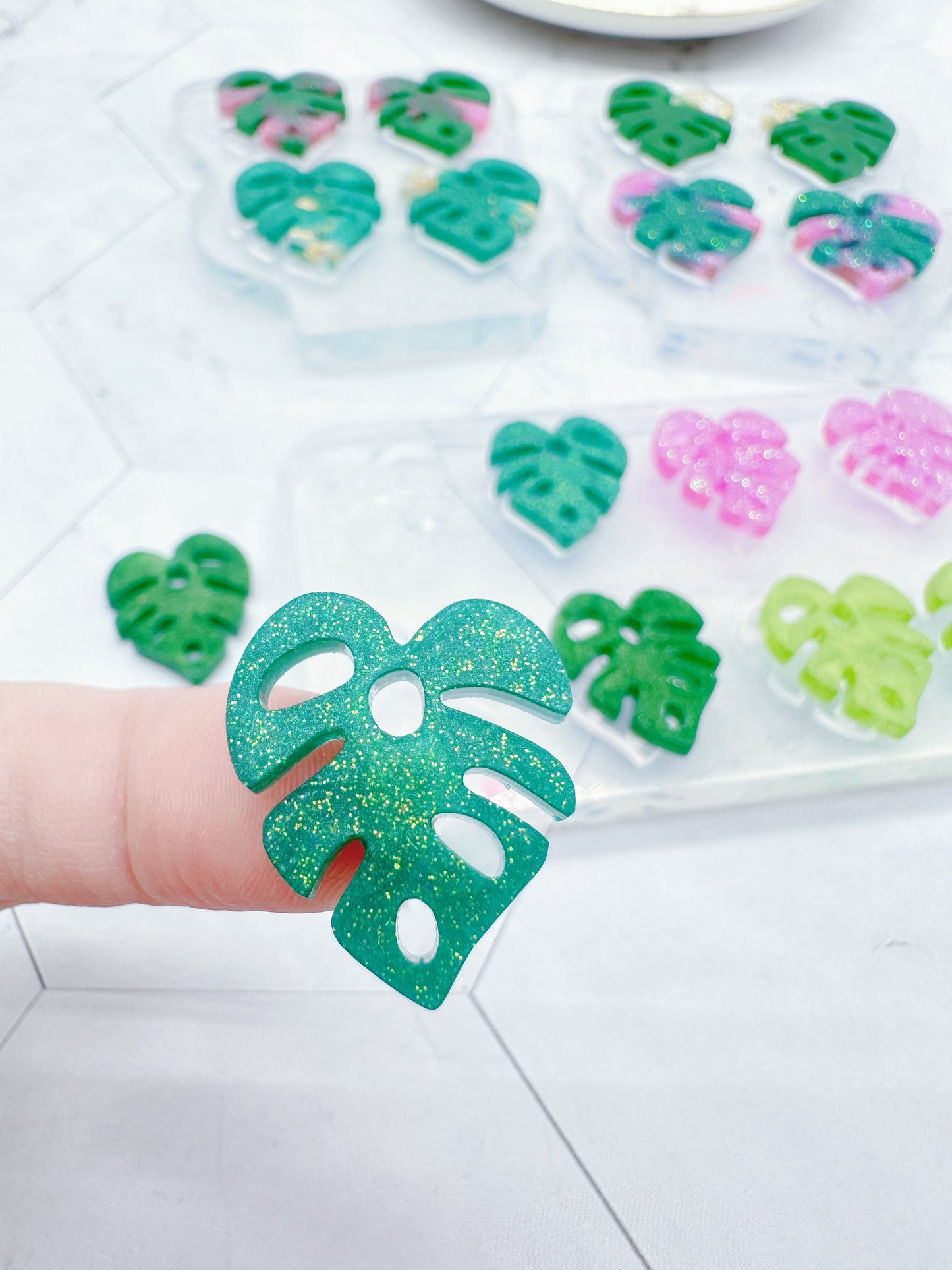 Make your own earrings Monstera Leaf Resin Earring Silicone Mold for resin