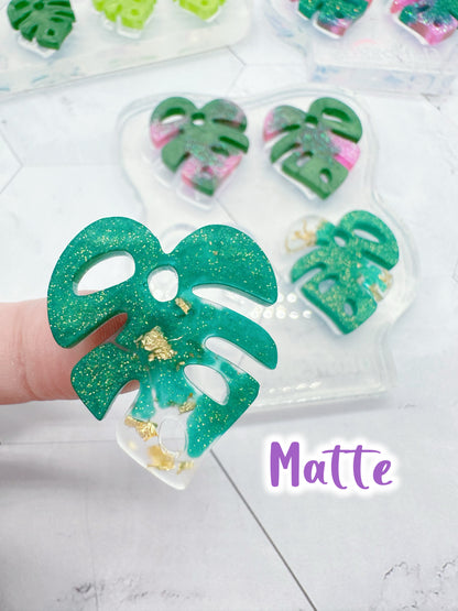 Matte Texture Monstera Leaf Resin Earring Mold Clear Silicone Mold for resin