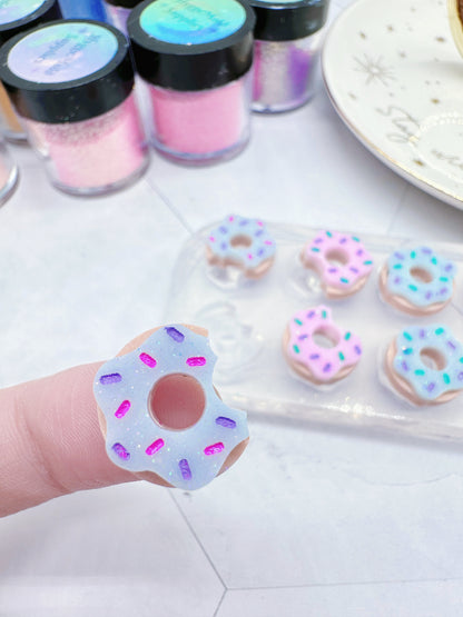 Mini Donut Stud Earring Mold for resin Clear Silicone mold