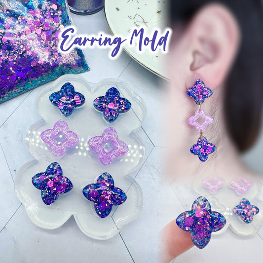 Moroccan Flower Dangle Earring Mold Silicone Resin Earring Mold