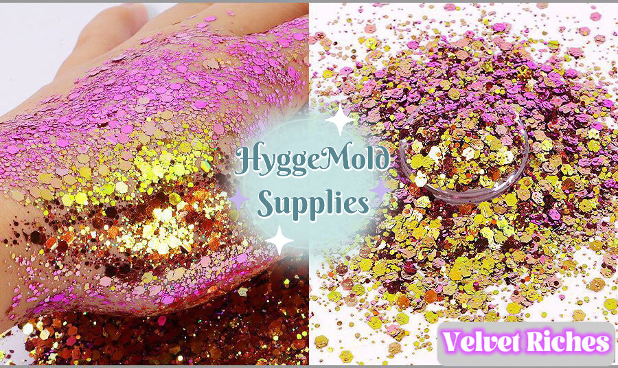 Purple and gold chunky chameleon colour changing glitter mix