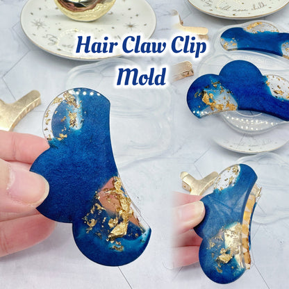 Scalloped Edge Hair Claw Clip Resin Mold Clear Silicone Mold for Resin